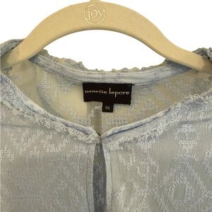 Nanette Lepore Pale Blue Lace-Texture Women's Blouse
